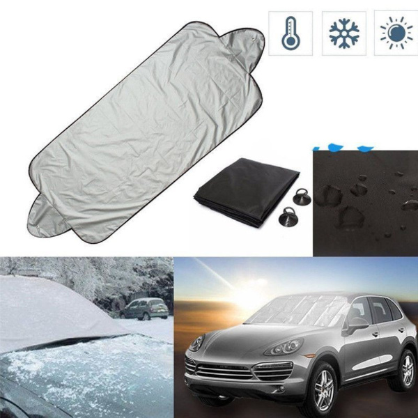 Защитный двухсторонний чехол / накидка с присосками на лобовое стекло Winter Windshield Cover 140 х 70 см (размер L) (защита от снега / льда / пыли / солнца)